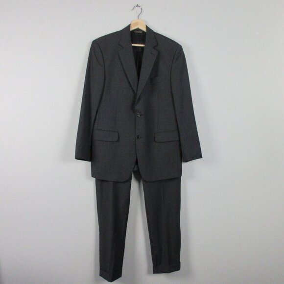 Lanificio Di Tollegno Wool Suit Set Men's Black Business Single Breasted 50 840 - Picture 1 of 16